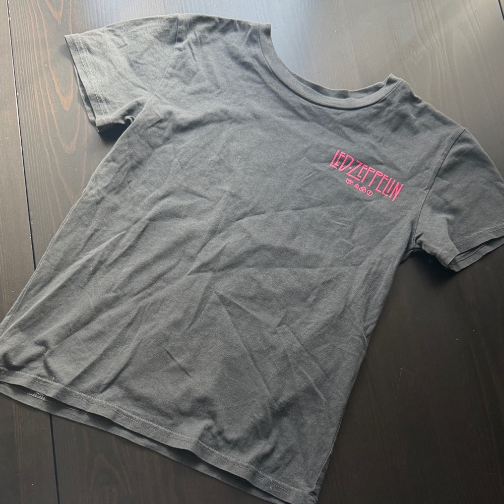 NWOT Led Zeppelin Band Graphic Tee Grey Pink XS